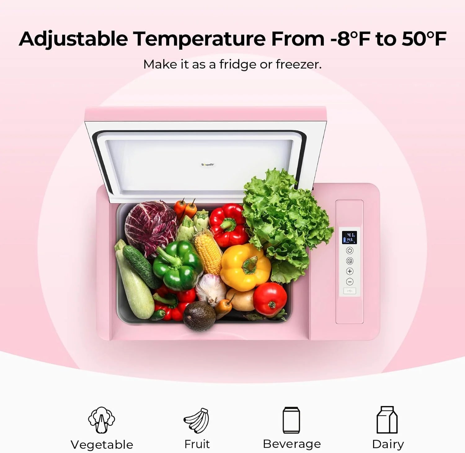 12 Volt Refrigerator 12V Car Fridge 23 Quart Portable Freezer Compressor Cooler 12/24V DC 110~240 Volt AC for Truck Van RV Camper SUV Travel Camping Road Trips Tailgating -7��~50��