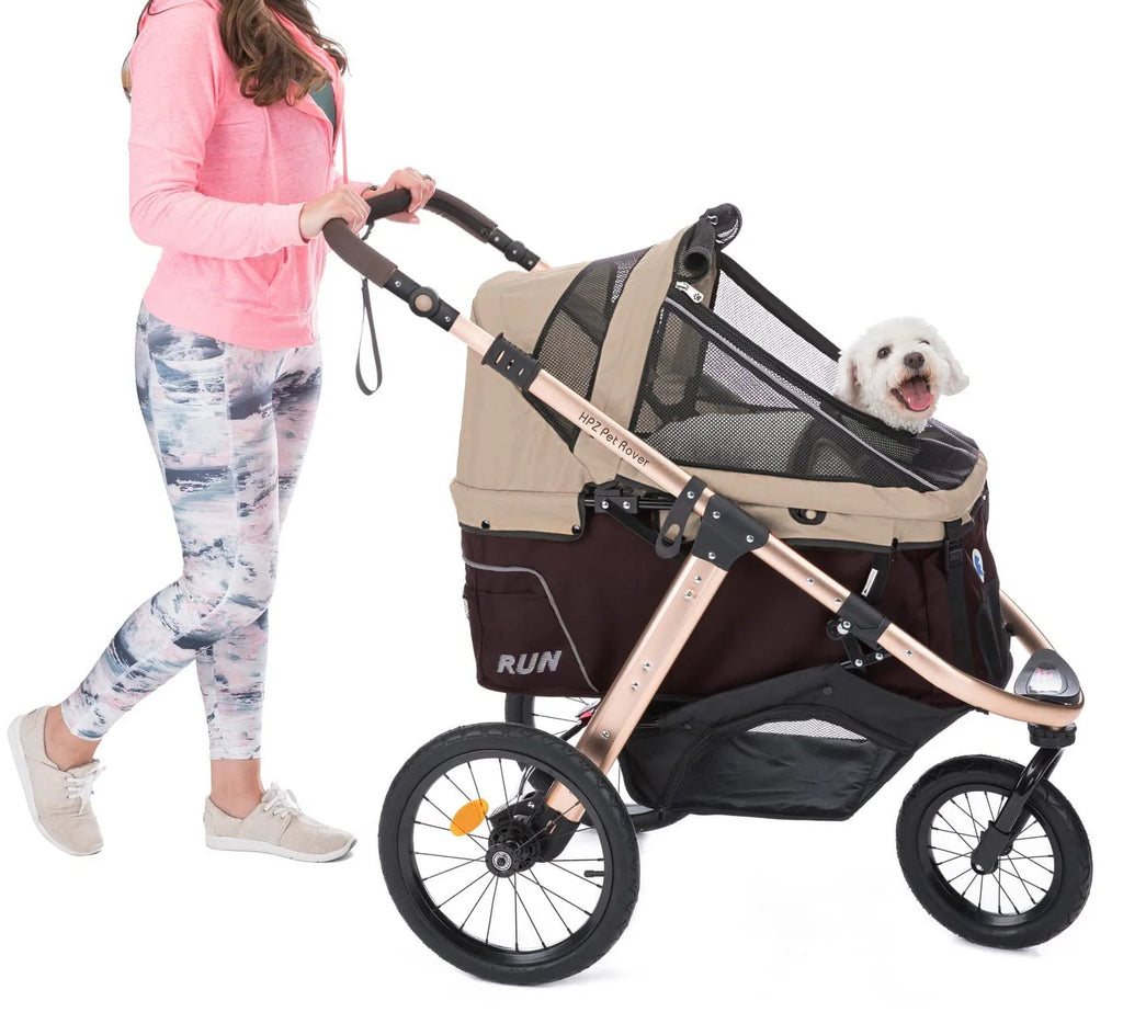 Jogging Sports Stroller with Comfort Rubber Wheels/Zipper-Less Entry/1-Hand Quick Fold/Aluminum Frame for Small/Medium Dogs Cats and Pets (Green Camo)