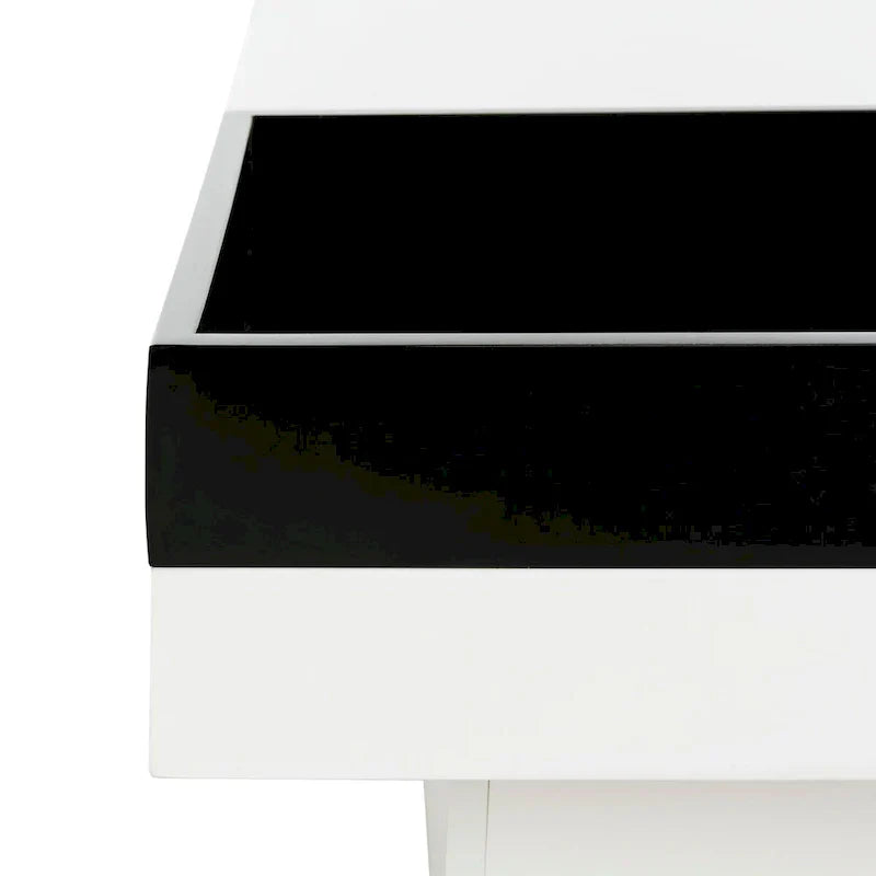 SAFAVIEH Phylis White and Black Coffee Table - Dimensions: 35.4" x 35.4" x 11.8"