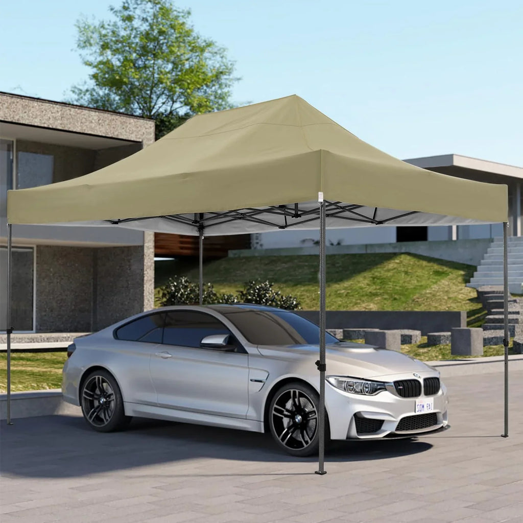 COBIZI 10x20 Heavy Duty Pop up Canopy Tent with 6 sidewalls Easy Up Commercial Outdoor Canopy Wedding Party Tents for Parties All Season Wind & Waterproof Gazebo with Roller Bag,Black(Frame Thickened)