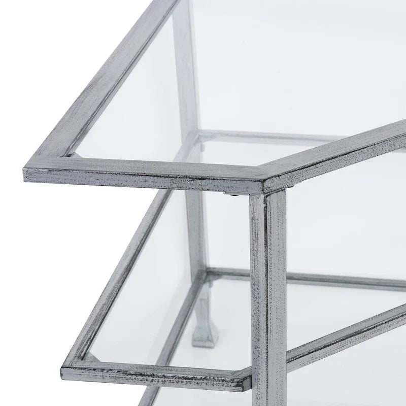 SEI Furniture Jensen Metal Corner TV Stand for Screens up to 33.25 inches