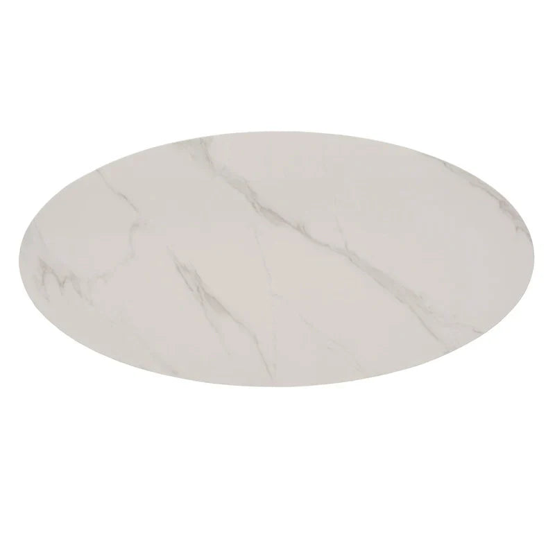 iNSPIRE Q Modern Jurmala Glossy Sintered Stone Tables with Grey Metal Base