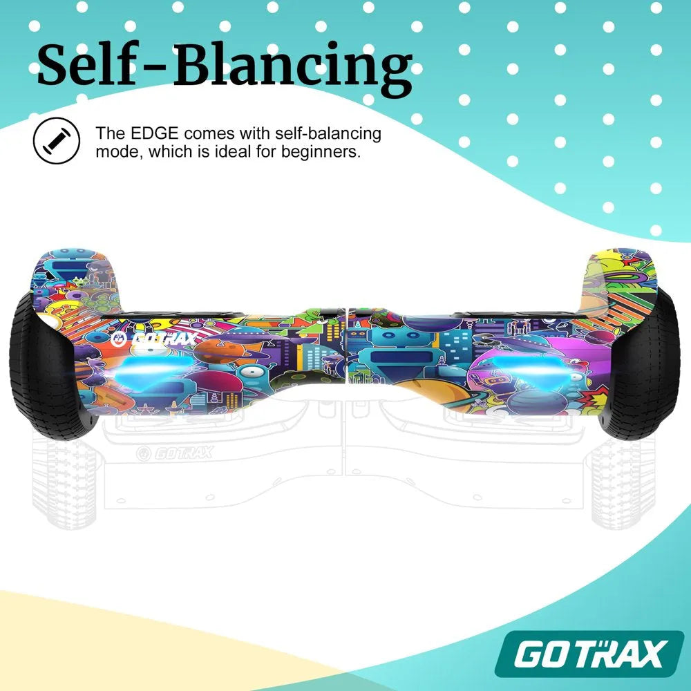 GOTRAX Edge Hoverboard for Kids Adults, 6.5" Tires 6.2Mph & 2.5 Miles Self Balancing Scooter