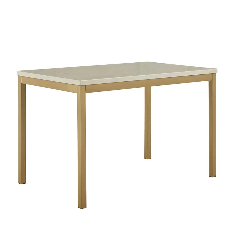 iNSPIRE Q Bold Darcy Gold Dining Table with Faux Marble Top