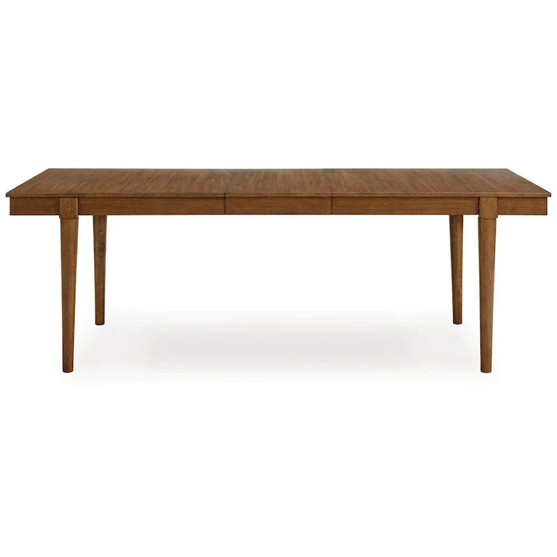 Jeyn Extendable Dining Table with Tapered Legs - Brown Hardwood, 74-92 Inches