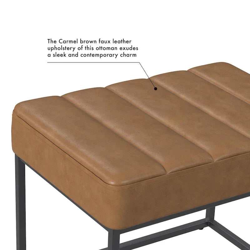 HomePop Theodore Upholstered Ottoman