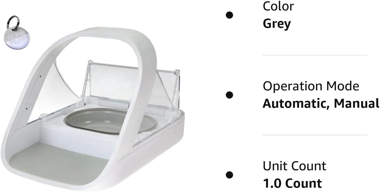 Automatic Pet Feeder -Microchip Pet Feeder - MPF001 - Suitable for Both Wet and Dry Food - Bonus eOutletDeals Pet Towel
