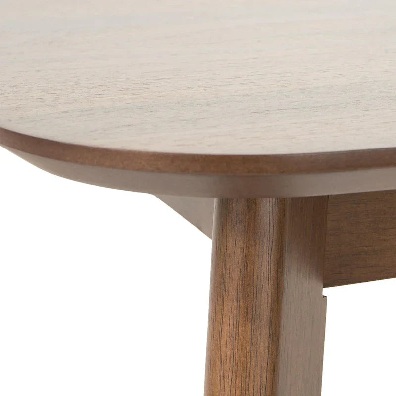 Mid Century Dining Table Set with 4 Upholstered Chairs and Wooden Frame