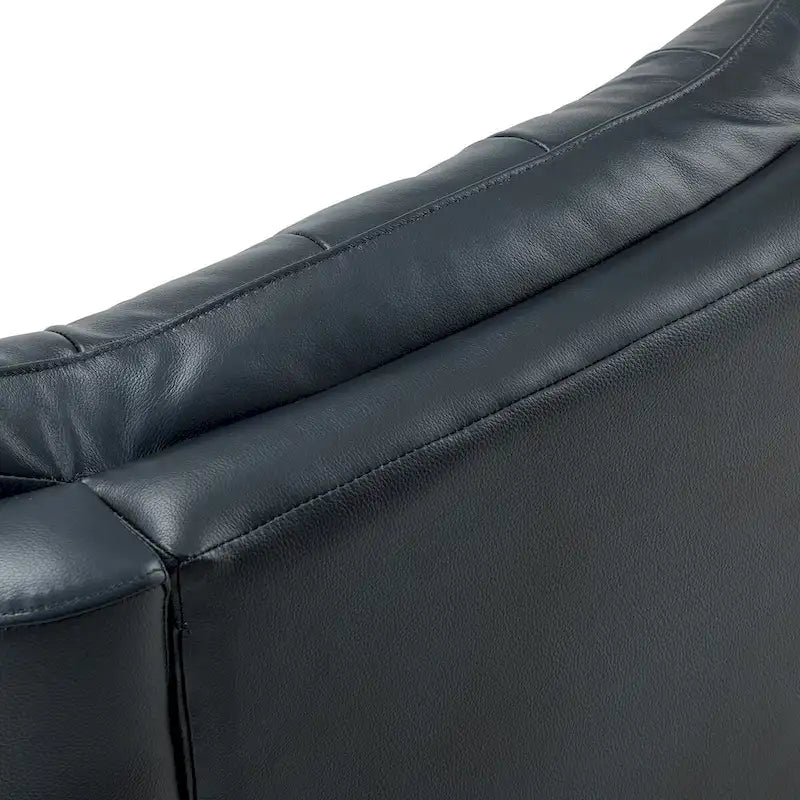 Jordano Mid-Century Leather Recliner with Metal Base by HULALA HOME