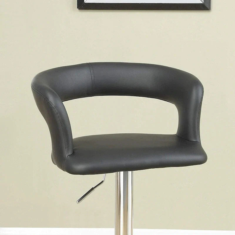 Set of 2 Adjustable Swivel Counter Height Bar Stools with Hollow Back and Armrests for Kitchen Island