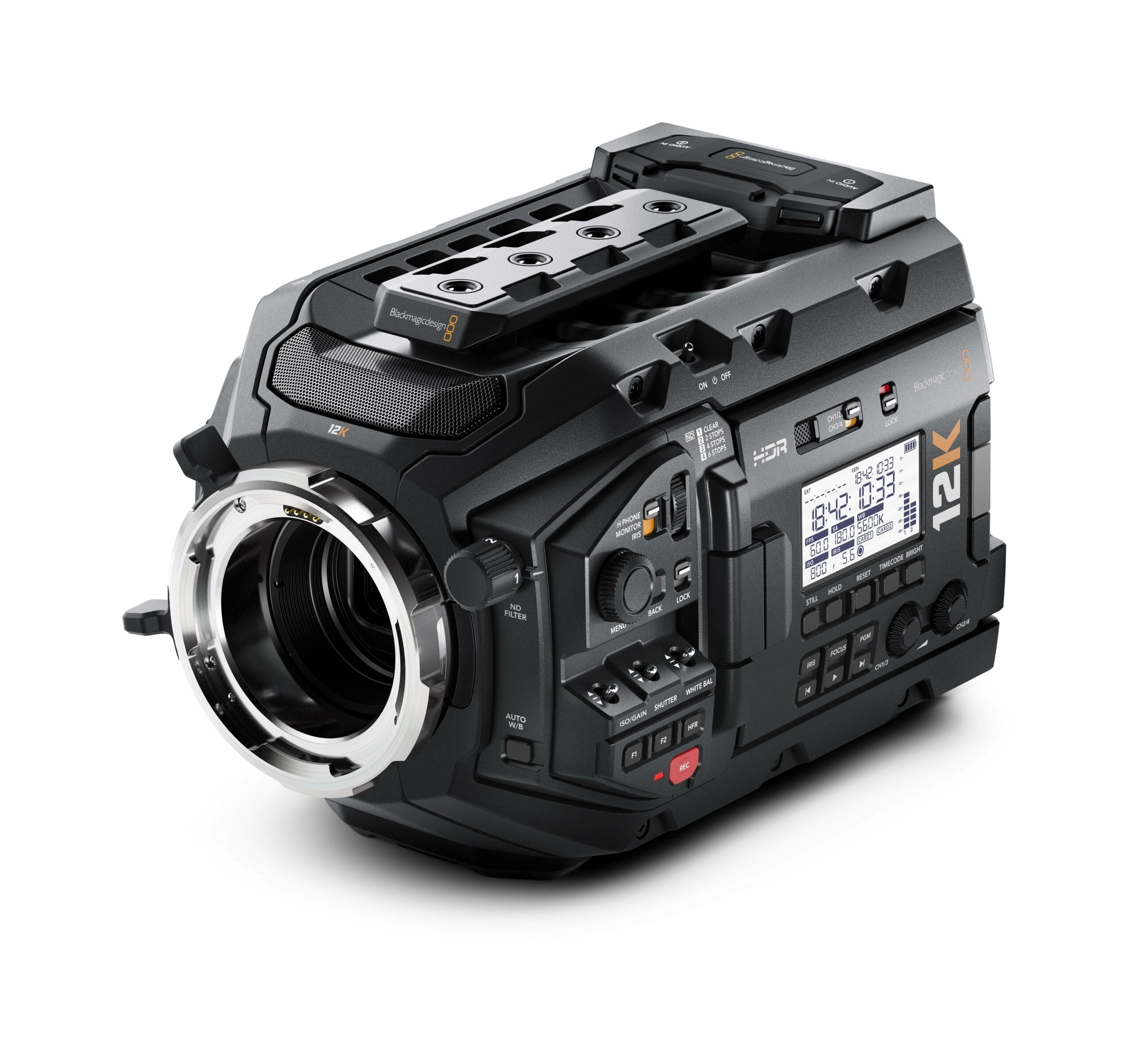 Blackmagic Design URSA Mini Pro 12K Digital Cinema Camera, Super35 Sensor, PL Mount, 12K/8K/4K Recording, Dual CFast/SD Card Options