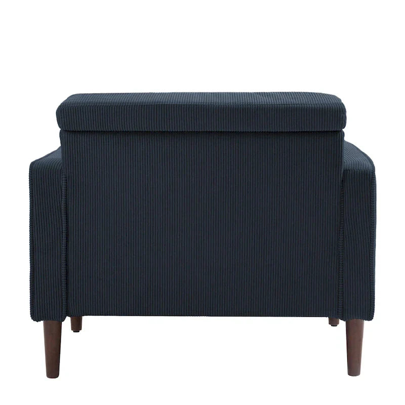 Set of 2 Modern Wide Armchairs in Corduroy - Accent Chairs