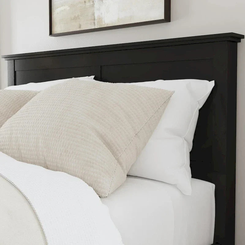 Homestyles Oak Park Black Wood Queen Bed and Nightstand Set - 2 Pieces