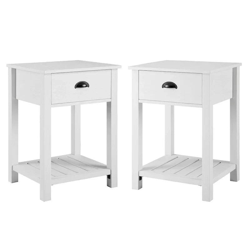 Set of 2 Middlebrook Farmhouse Nightstands with One Drawer