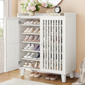 IRONCK Shoe Cabinet with Slatted Doors, 6-Tier Shoe Storage Cabinet