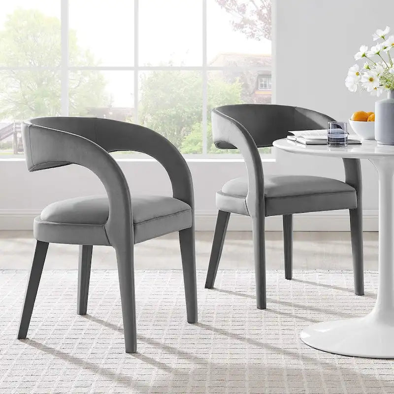 Set of Two Pinnacle Performance Velvet Dining Chairs