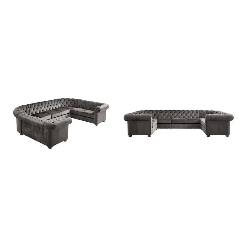 Gdansk 9-Person U-Shaped Chesterfield Sectional Sofa