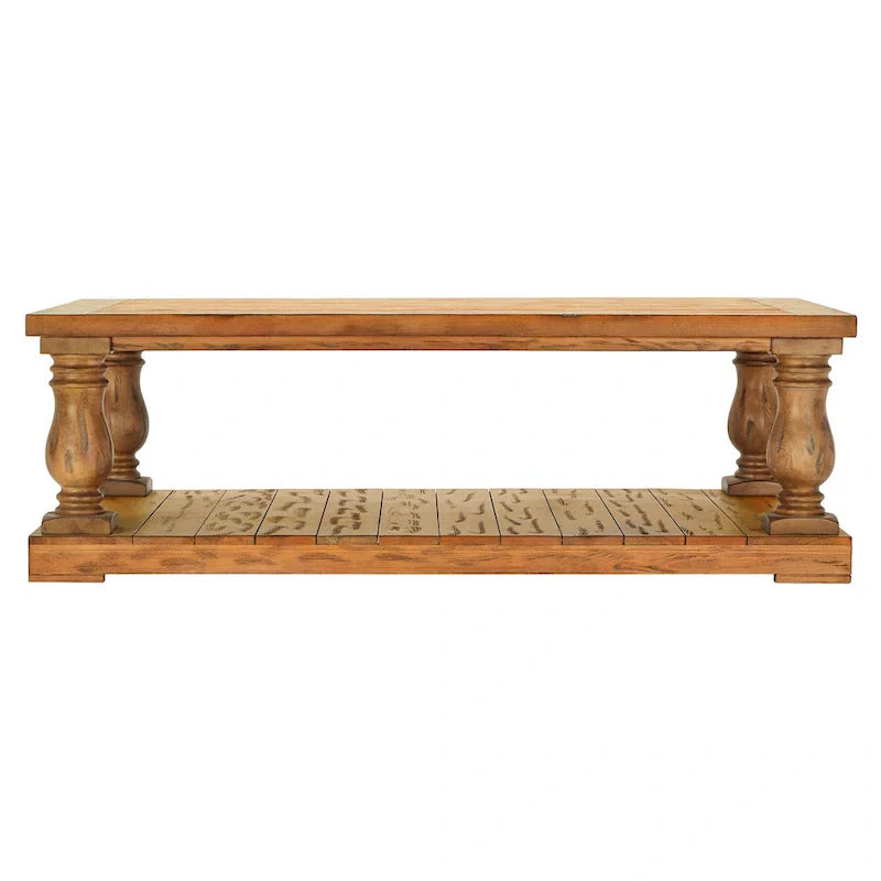 iNSPIRE Q Artisan Edmaire 55-Inch Light Natural Baluster Coffee Table