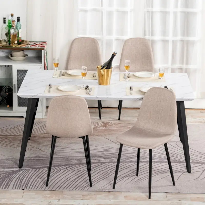 HomyLin 63-Inch Rectangular Dining Table for 4-6 People with Wooden Top and Metal Legs