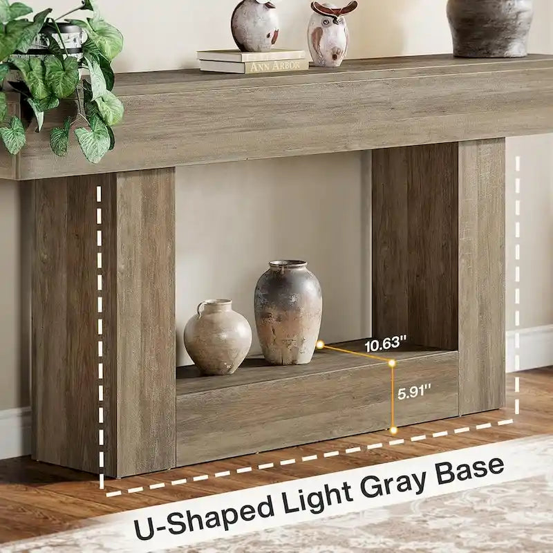 Rustic 2-Tier Entryway Table for Living Room, Hallway, and Foyer
