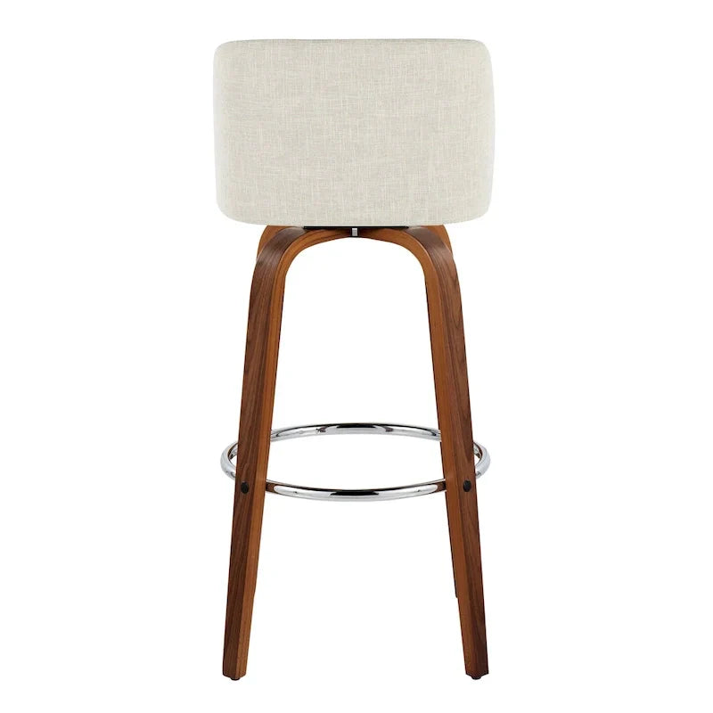 Set of 2 Carson Carrington Vallberga 30-Inch Fixed-Height Bar Stools with Walnut Wood Base
