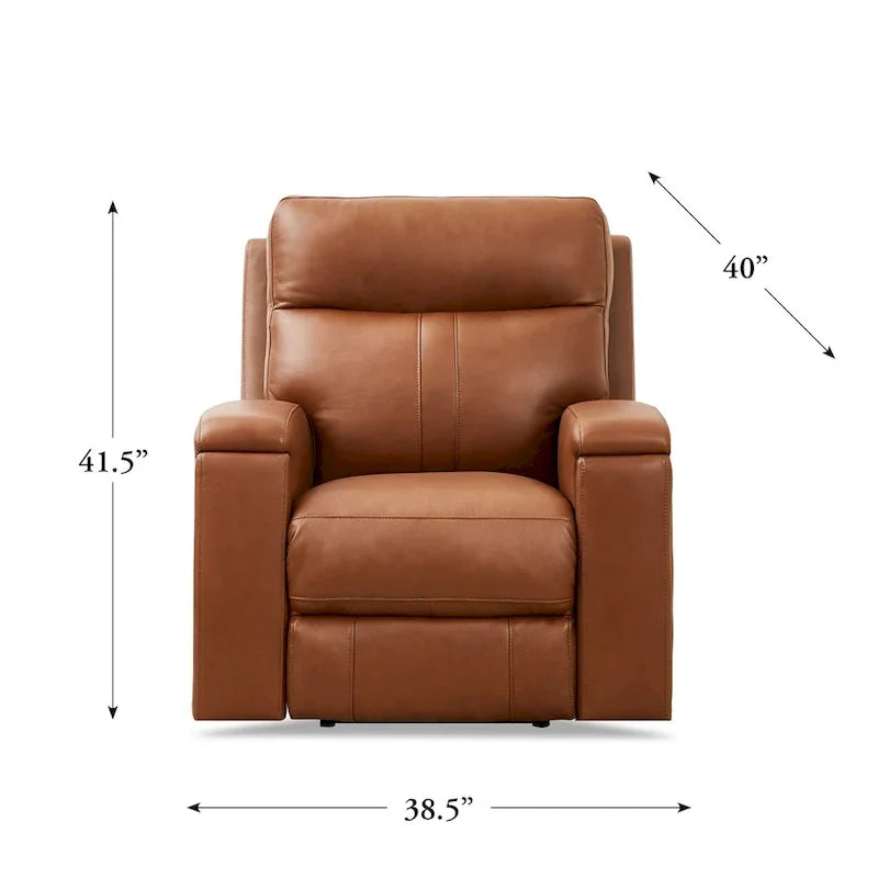 Hydeline Venice Zero Gravity Power Recliner with Adjustable Headrest and Cup Holder in Top Grain Leather