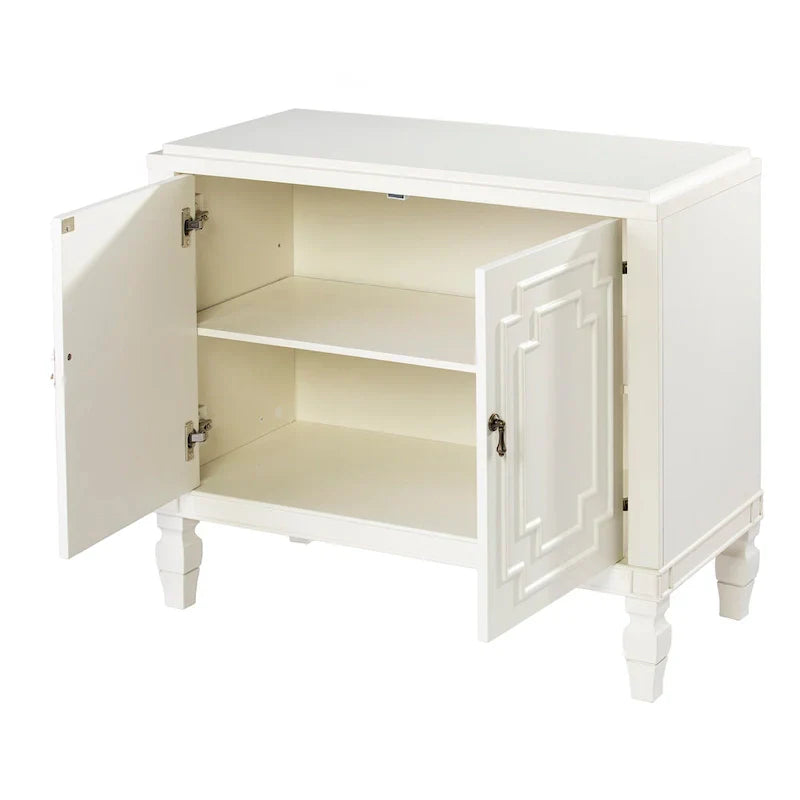 SEI Furniture Taborley Antique White Double-Door Accent Cabinet" can be rewritten as:"SEI Furniture Taborley Antique White Double-Door Accent Storage Cabinet