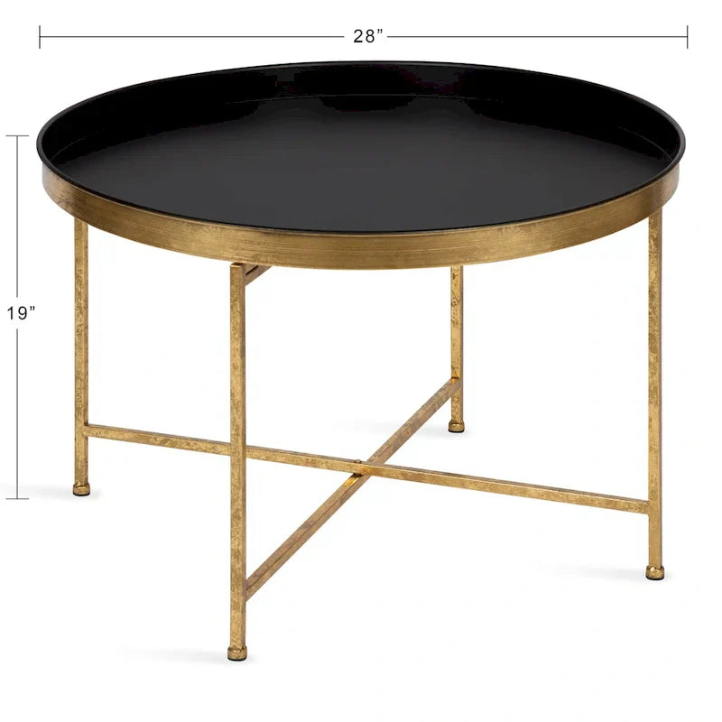 Kate and Laurel Celia 28.25-Inch Round Metal Coffee Table