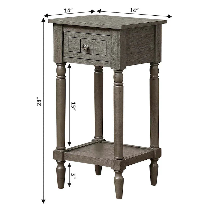 Khloe French Country Accent Table with Shelf and Drawer by Convenience Concepts