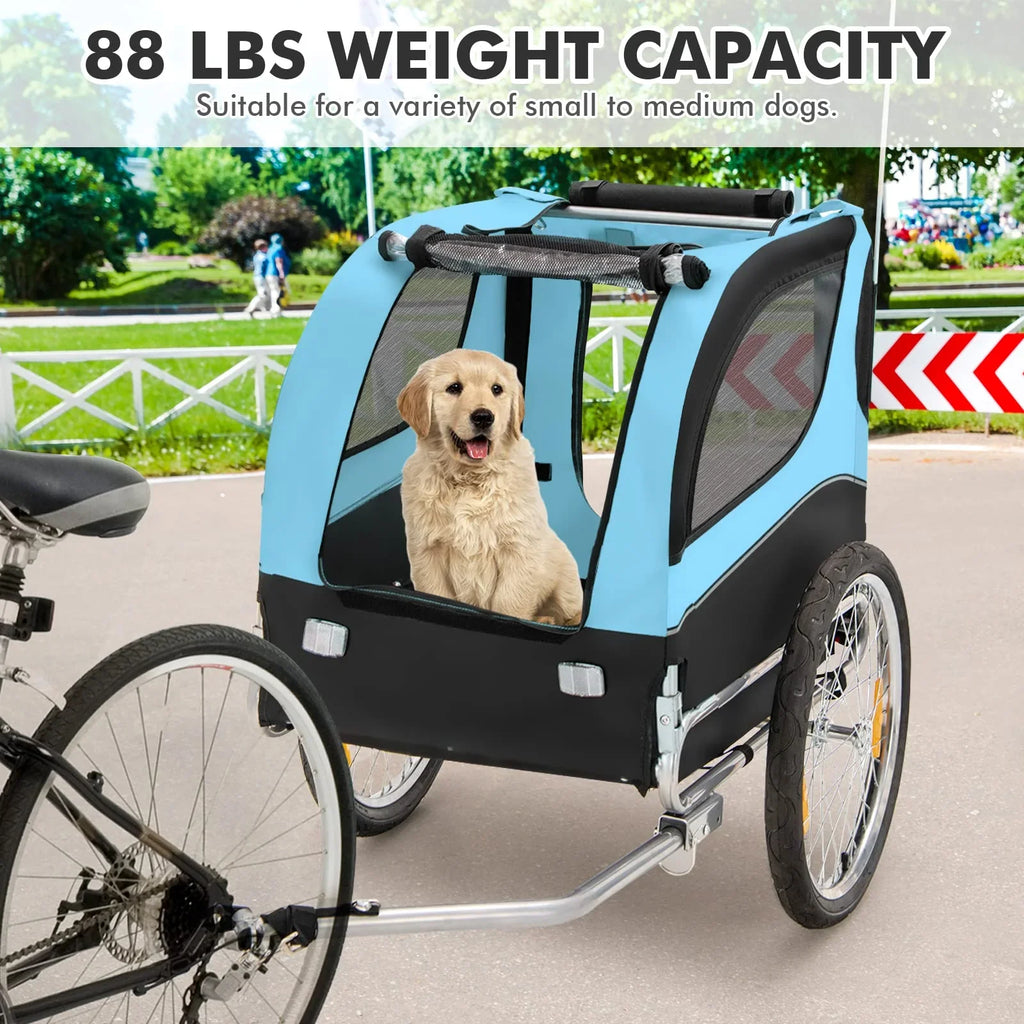 Pet Bike Trailer Holds 40kg Bicycle Trailer for Small & Medium-Sized Dogs