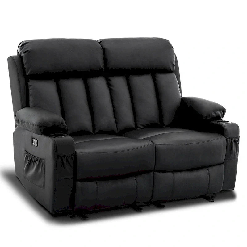 MCombo Faux Leather Electric Reclining Sofa with Heat and Massage - Models 6095/6075/6077