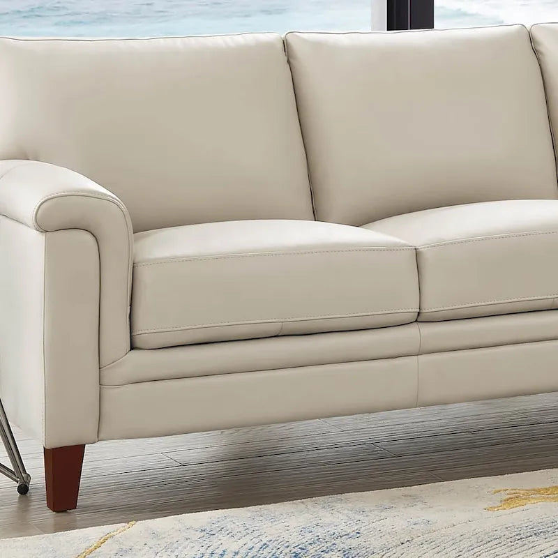 Hydeline Westcott Premium Top Grain Leather Sofa with Memory Foam and Spring Support