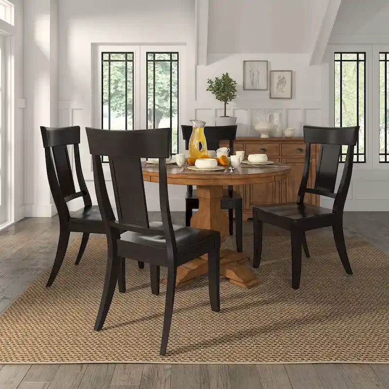 Set of 2 Ronda Wooden Dining Chairs with Panel Back