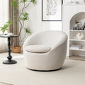 Swivel Barrel Chair - 360° Rotation - Boucle Fabric