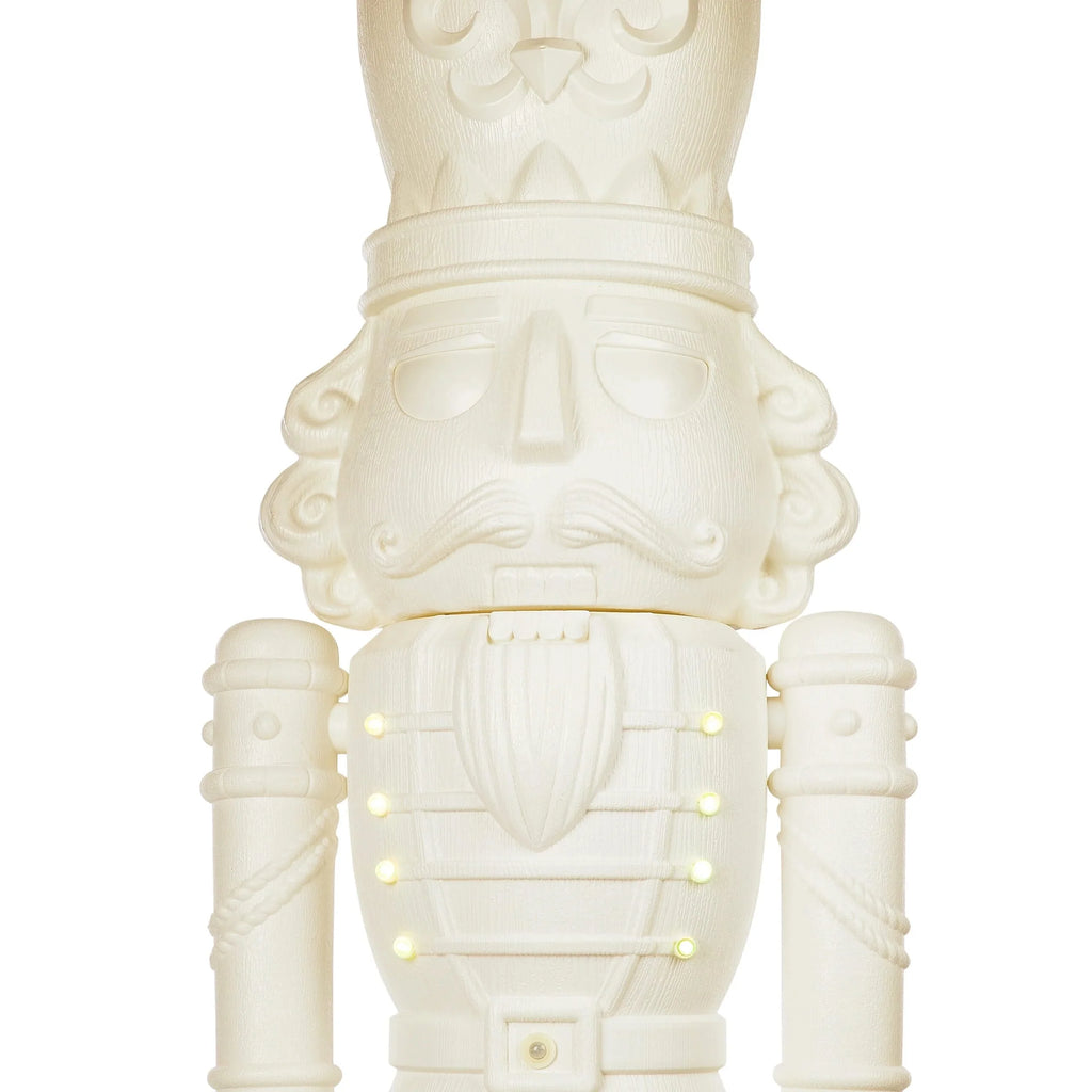 Holiday Time Animated White Nutcracker Blow Mold, 75-Inch, LED Lights & Music, Christmas Decoration