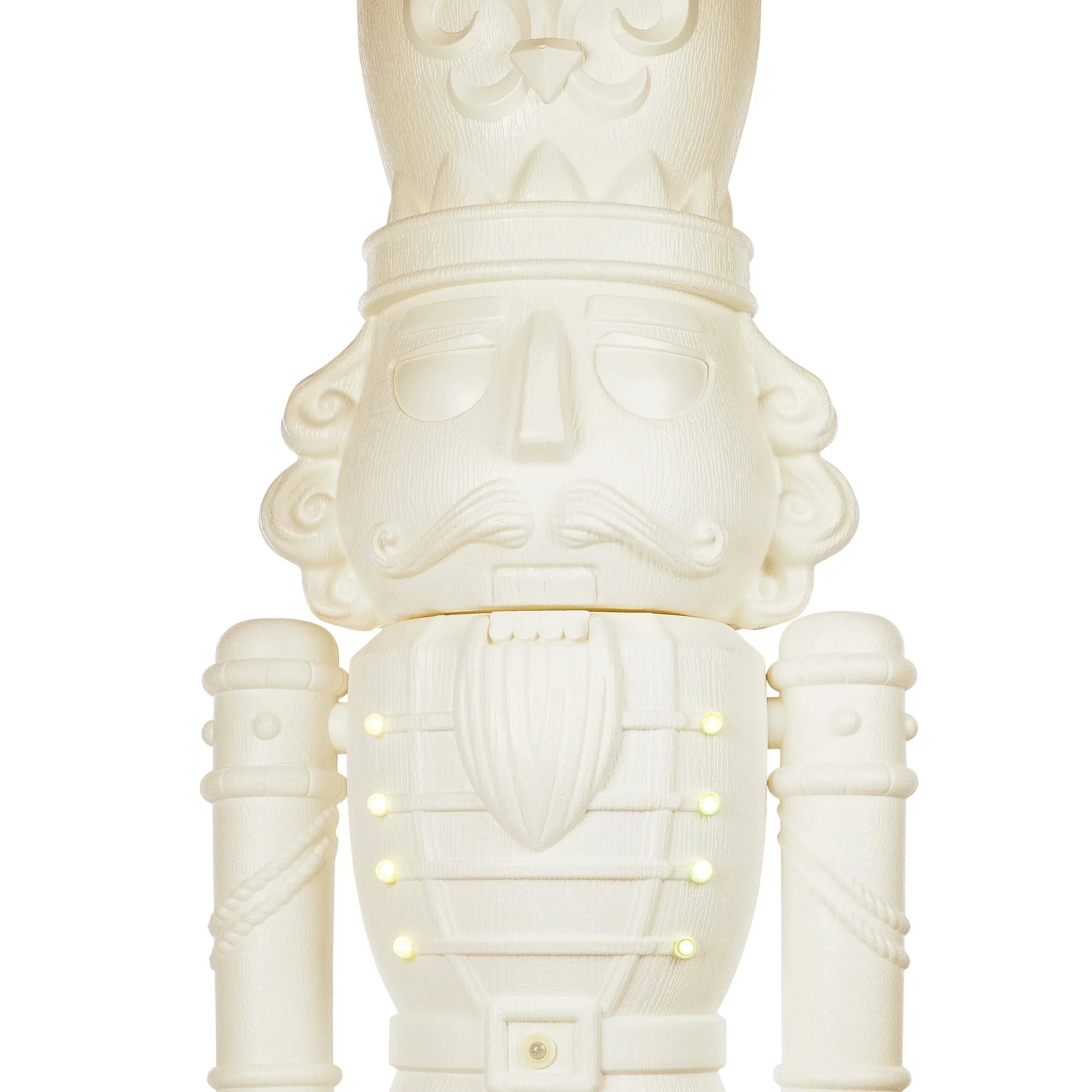 Holiday Time Animated White Nutcracker Blow Mold, 75-Inch, LED Lights & Music, Christmas Decoration