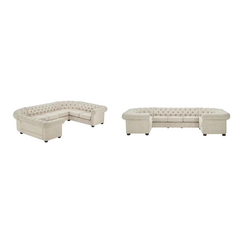 Gdansk 9-Person U-Shaped Chesterfield Sectional Sofa