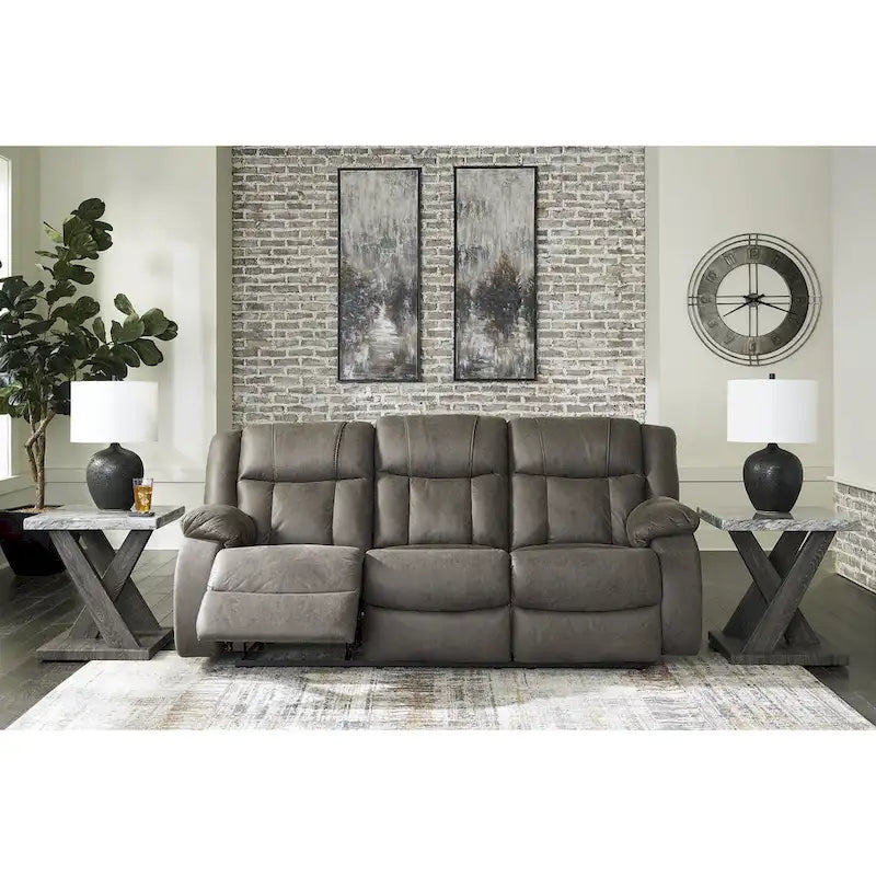 Signature Design by Ashley First Base Gray 3-Piece Upholstery Set - Dimensions: 86W x 40D x 41H