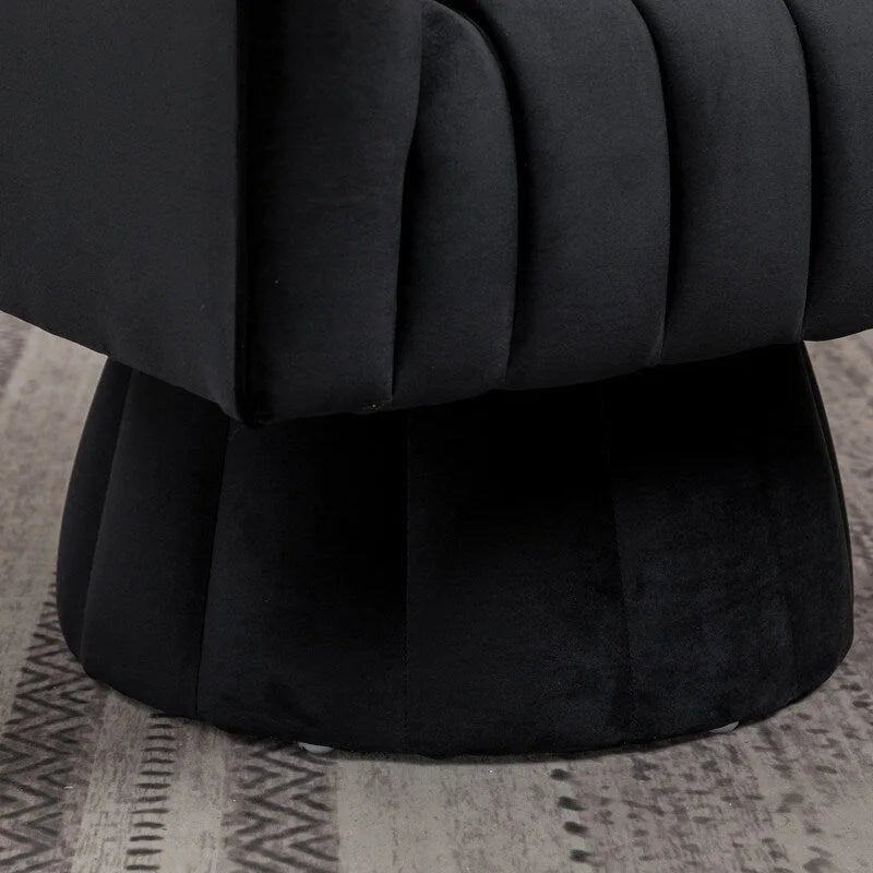 SEYNAR Set of 2 Modern Glam Velvet Upholstered Round Swivel Accent Barrel Chairs