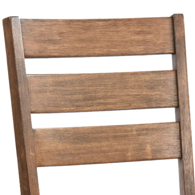 Set of 4 Slat Back Wooden Dining Chairs