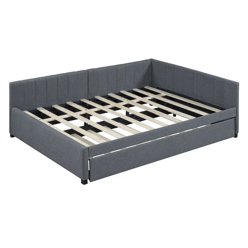 Merax Upholstered Full-Size Daybed with Trundle Feature
