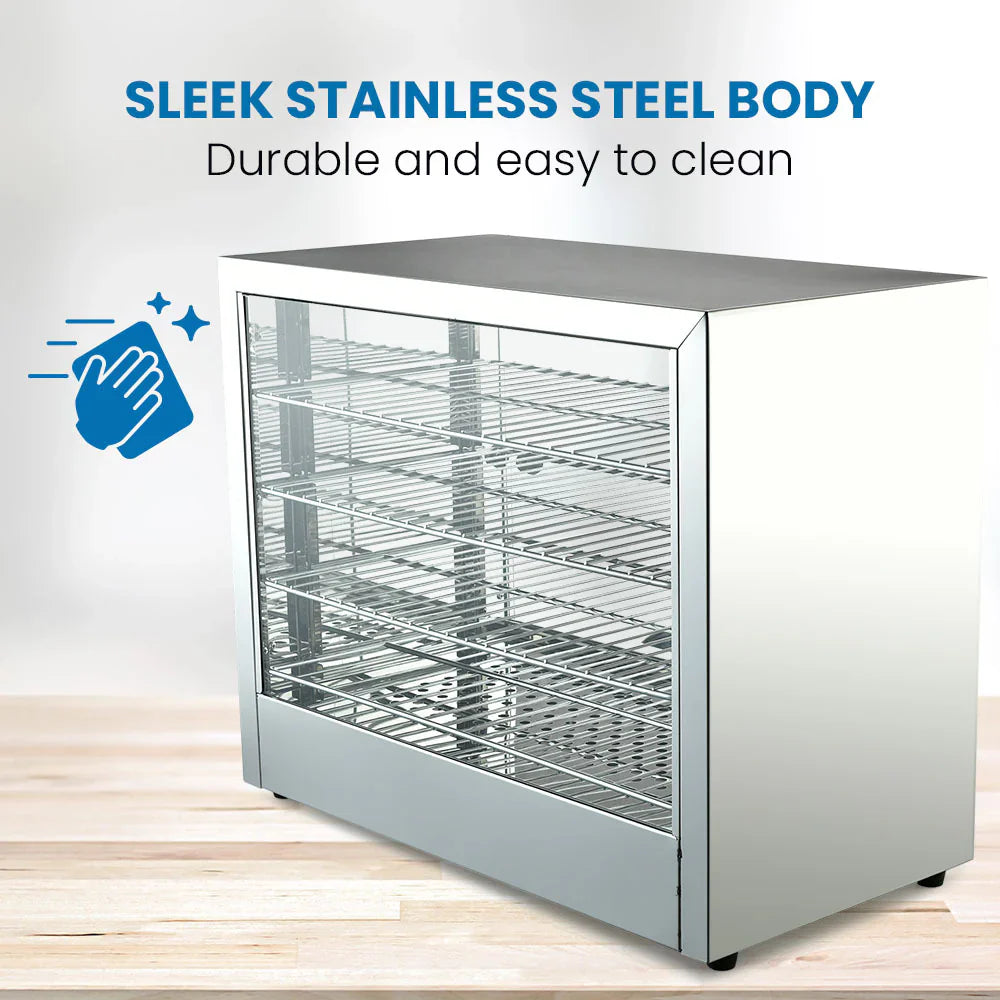 EUROCHEF Electric Food Warmer Display, 1000W, 4-Tier Stainless Steel