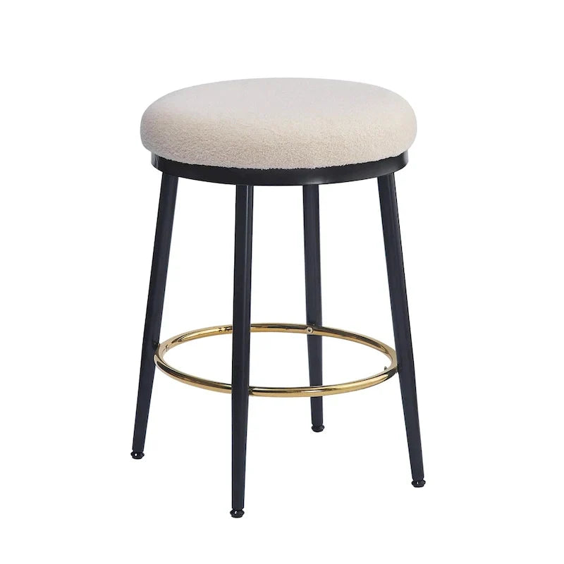 Set of 4 Altrium Contemporary Backless Counter Stools with Upholstered Seats and Iron Frames - 24.75-Inch Height by Christopher Knight Home