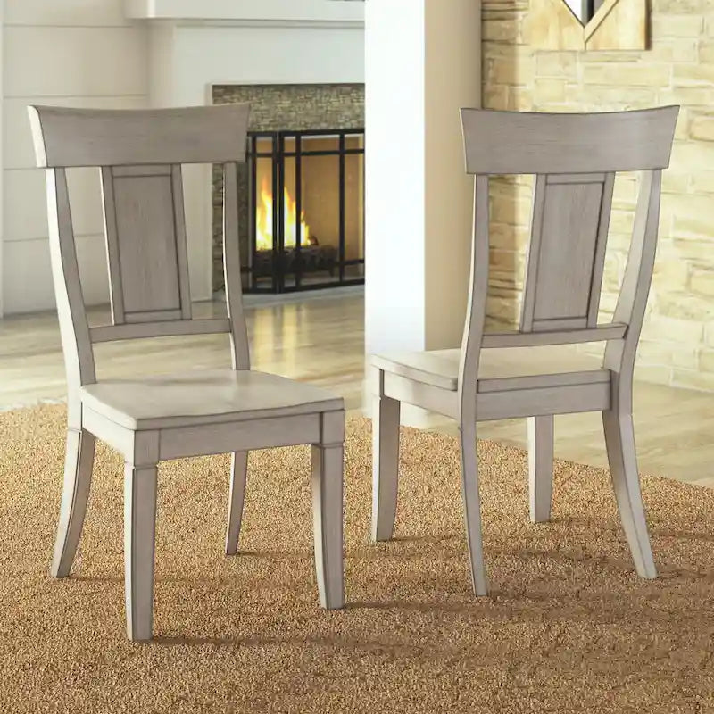 Set of 2 Ronda Wooden Dining Chairs with Panel Back