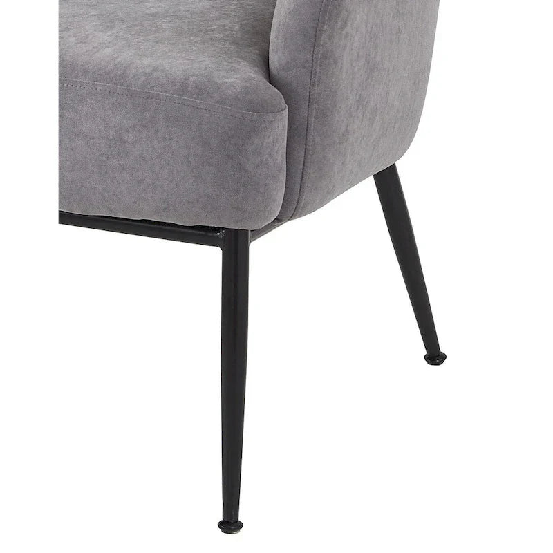 Mid-Century Velvet Accent Chair with Slope Arms