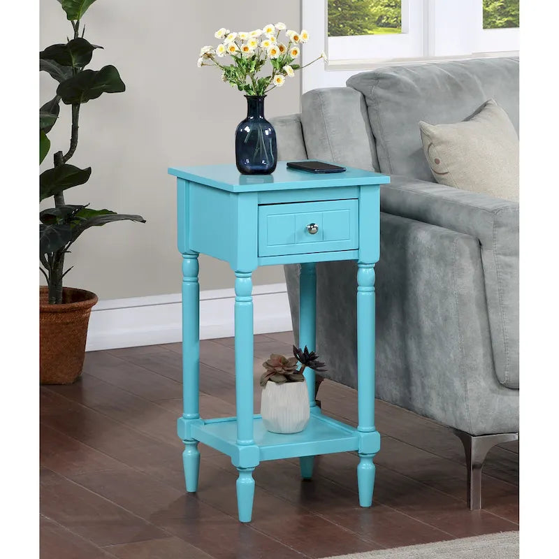 Khloe French Country Accent Table with Shelf and Drawer by Convenience Concepts