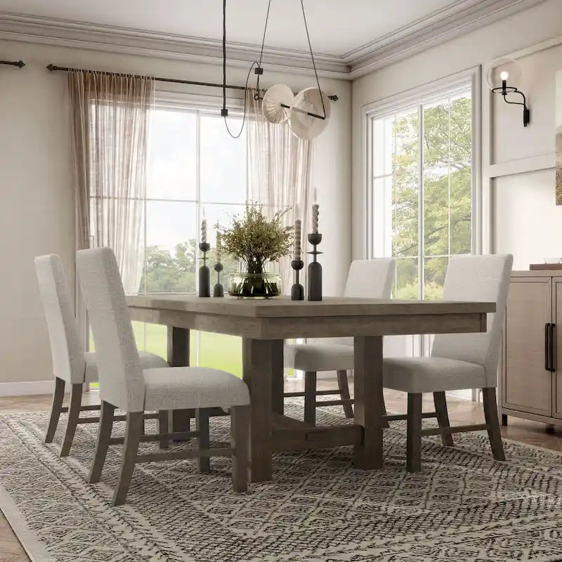 Jusk Rustic Grey Wood 5-Piece Dining Set by Furniture of America