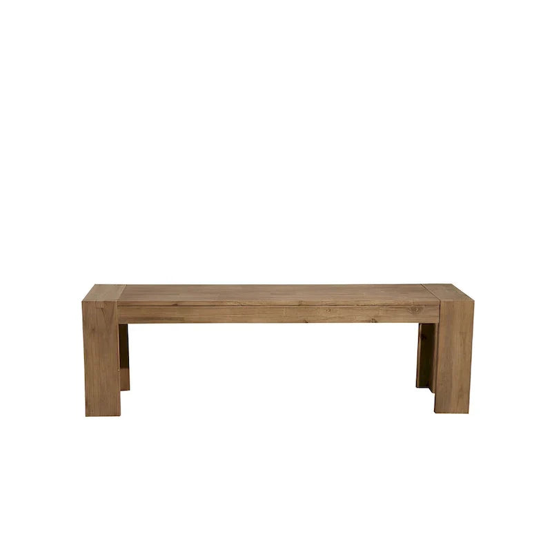 HomeRoots 58-Inch Natural Distressed Solid Wood Dining Bench