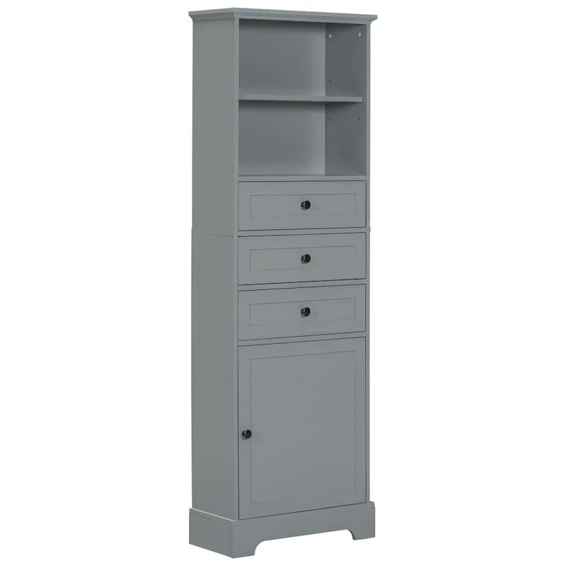 Merax Vertical Bathroom Storage Cabinet with 3 Drawers and Adjustable Shelves