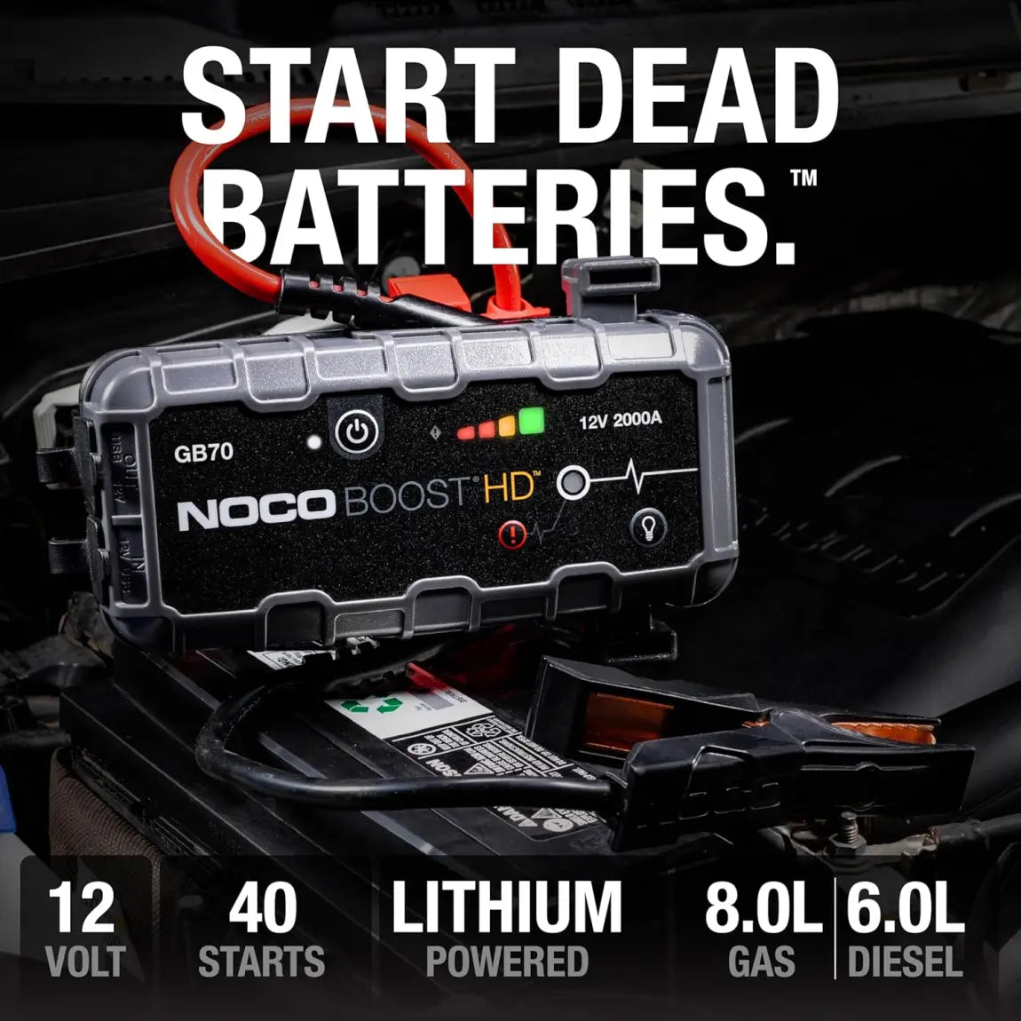 NOCO Boost XL GB50 1500 Amp 12-Volt UltraSafe Lithium Jump Starter Box, Car Battery Booster Pack, Portable Power Bank Charger, and Jumper Cables for up to 7-Liter Gasoline and 4-Liter Diesel Engines